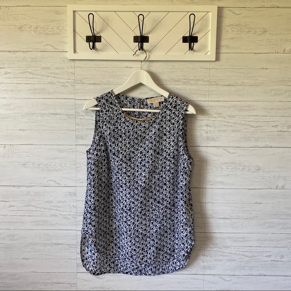 Michael Kors Sheer Sleeveless Blouse Blue Sz Medium - Picture 5 of 10